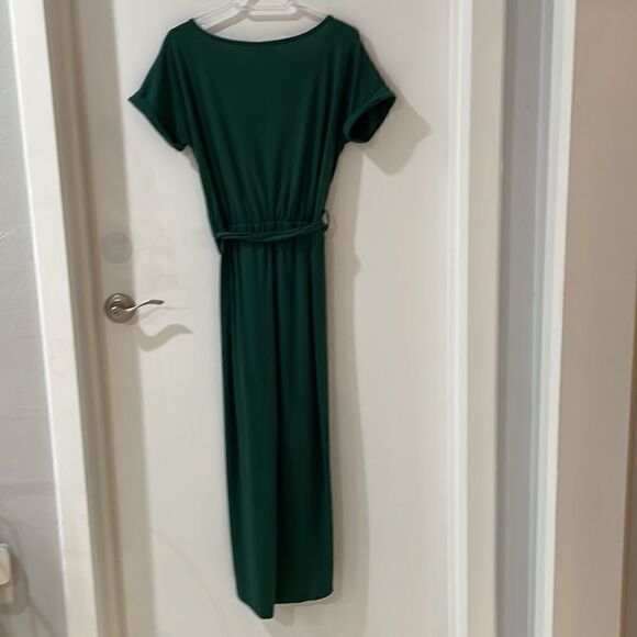 QEAREL Green midi dress cap sleeve shirtdress Small - Picture 4 of 6